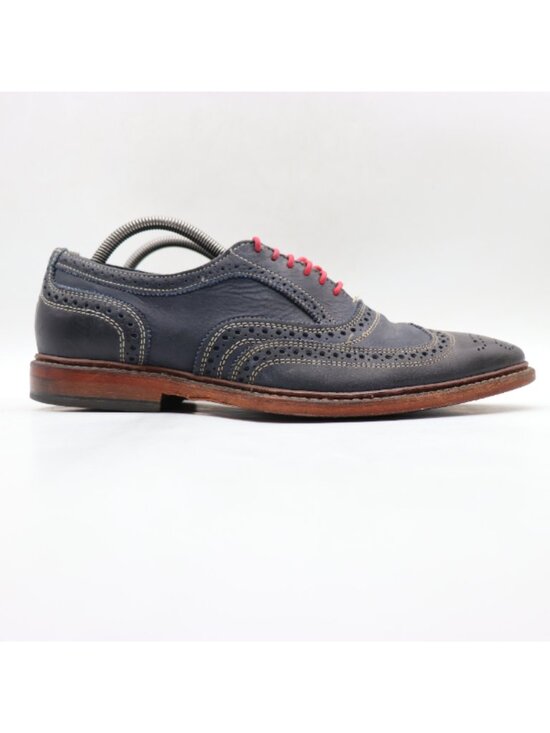 Allen Edmonds Neumok Men\'s Size 10 D Wing Tip Oxford Dress Shoes Navy Leather main image 5